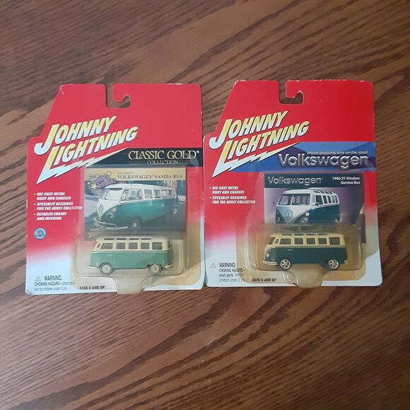 Vtg Johnny Lightning Volkswagen Samba Bus Lot Of 2 1:64 Diecast Cars Y2K - Picture 1 of 14